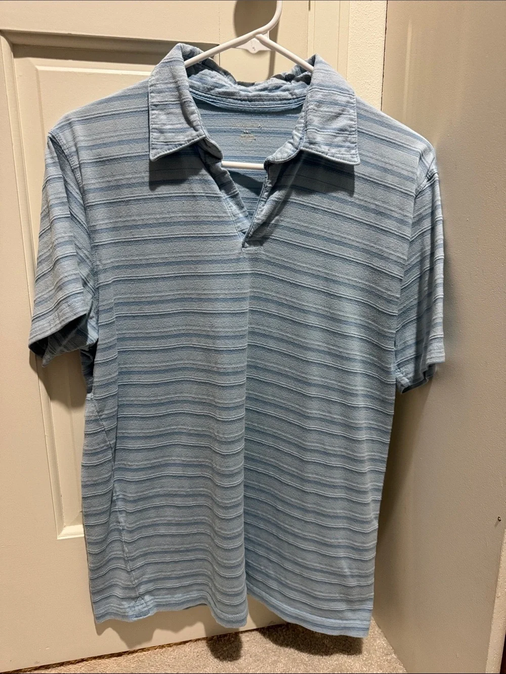 Banana Republic Pale Blue Striped Polo